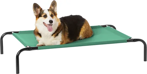 Miniatura 15 de Amazon Basics Cama elevada transpirable y refrescante para perros con marco de metal para perros grandes, 51 x 31 x 8 pulgadas, color gris