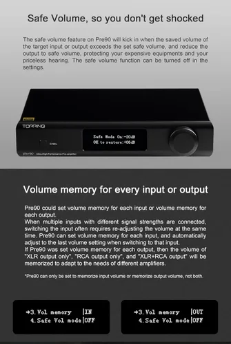 Miniatura 7 de Topping PRE90 Preamplificador de audio de alta resolución Módulos NFCA Salida XLR balanceada RCA para D90III A90D EXT90 Audio DAC con control remoto