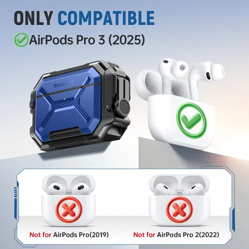 Miniatura 7 de MOBOSI para AirPods Pro 3 Funda [Funda Impermeable IP68 para AirPods Pro 3 y Compatible con MagSafe] Funda Protectora de Grado Militar para AirPods