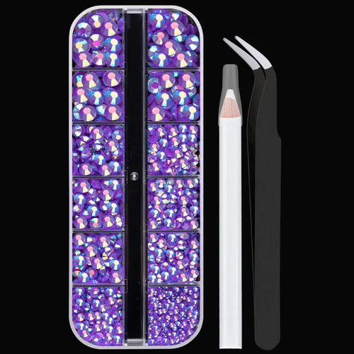 Miniatura 19 de 12000 diamantes de imitación de resina para decorar con brillantes con 3 piezas de pegamento para joyería B7000, 2 cajas de diamantes de imitación