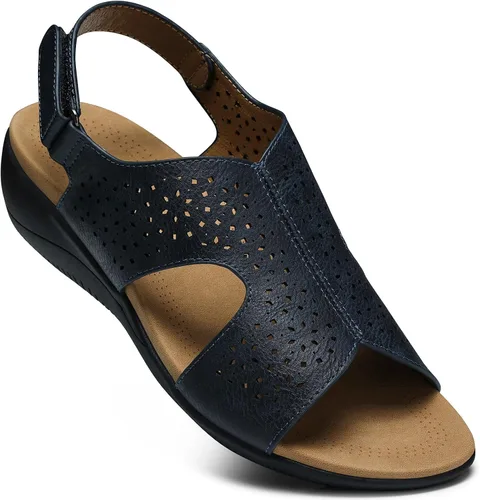 Miniatura 8 de SHIBEVER Sandalias planas para mujer, cómodas y elegantes, con soporte de arco ortopédico, puntera abierta, sandalias de verano para caminar