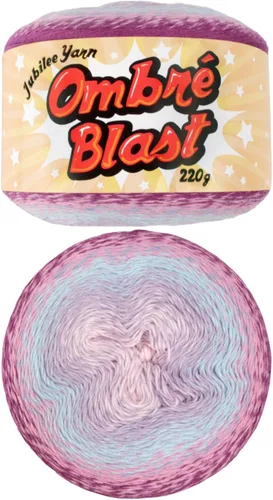 Miniatura 30 de JubileeYarn Hilo Ombré Blast - 220g/pastel Algodón Peso Bebé - Cripta de Hielo - 1 Pastel 119 Cripta de hielo