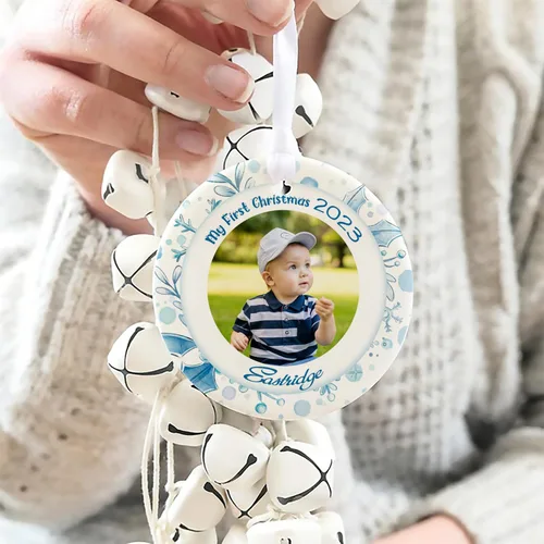 Miniatura 5 de Adornos de Navidad personalizados con foto, adorno de recuerdo personalizado con nombre de bebé, nuevo regalo de bebé, recuerdo de bebé