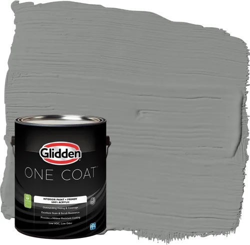Miniatura 27 de Glidden Pintura Interior + Imprimación: Gris/Plata Antigua, Una Capa, Satinado, 1 Galón