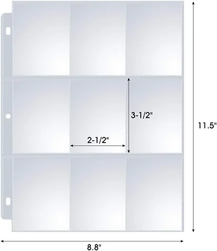 Miniatura 6 de Paquete de 120 protectores de páginas de 9 bolsillos, fundas para cartas coleccionables Sooez para carpeta de 3 anillas, soporte para cartas