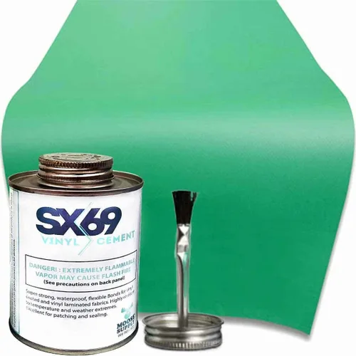 Miniatura 17 de SX 69 Kit de reparación de vinilo Kit de reparación de casa inflable Rojo Incluye adhesivo de 4 onzas y rollo de vinilo para reparaciones