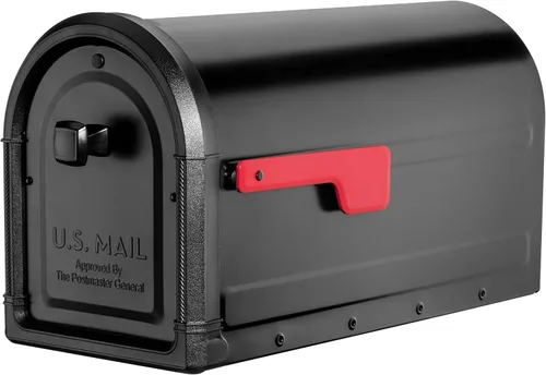Miniatura 4 de Architectural Mailboxes Roxbury - Combo de buzón y poste de acero prémium con placa de dirección de Manhattan, mediano, negro