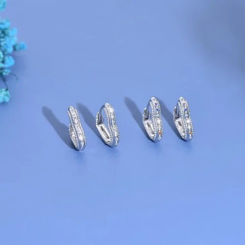 Miniatura 4 de Aretes de aro de plata de ley 925, hipoalergénicos, con forma de corazón, estrella y mariposa, para mujer, aretes colgantes con forma de corazón
