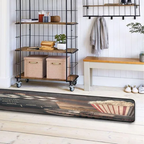 Miniatura 7 de Kigai Alfombra de pasillo de palomitas de maíz para cine de 24 x 72 pulgadas, ultra suave, antideslizante, lavable, para cocina, baño, entrada