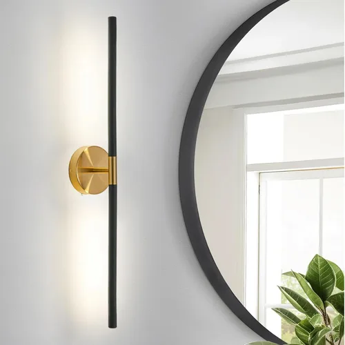 Miniatura 20 de Lámparas doradas para baño sobre espejo de 24 pulgadas, 18W 360° Giratorias Regulables 4000K Lámpara de Tocador LED de Latón, Luces de Tocador