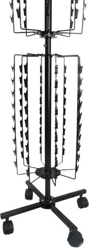 Miniatura 2 de FixtureDisplays® Estante de clips de suelo con cabecera, giratorio, 144 clips - negro 15967-NEW-NF