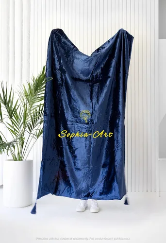 Miniatura 30 de Sophia-Art Manta de terciopelo triturado de lujo con borlas, para sofá o cama, manta suave, bohemia y cálida, acogedora, felpa ligera