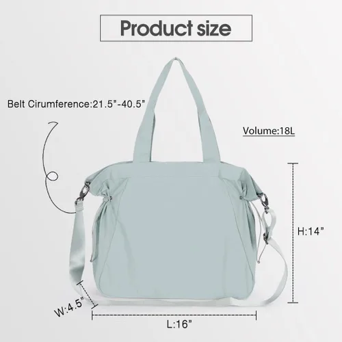 Miniatura 6 de ASLABCREW Bolsa de mano para mujer, 18L con cincha lateral con correa ajustablebolsa de mano extra, bolsa de hombro ligera