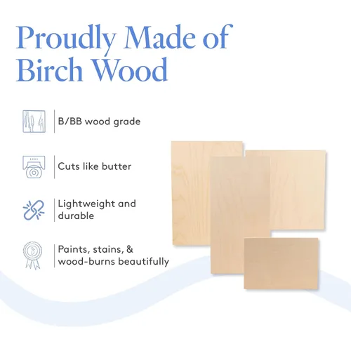 Miniatura 4 de Woodpeckers - Madera contrachapada de abedul báltico, 0.118 in, 1/8 x 5 x 7 pulgadas, paquete de 12 hojas de abedul báltico de grado B/BB, perfectas