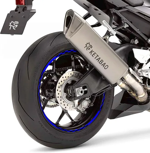 KETABAO Calcomanías adhesivas para llantas de 17 pulgadas C02 compatibles con YZF R6 R1 MT 03 125 09 07 10 TRACER 700 FZ25 (azul)