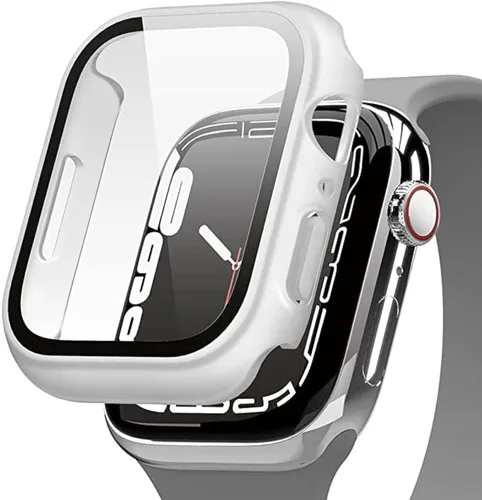 Miniatura 11 de elago Compatible con Apple Watch Case 7/8/9, protector de pantalla, protector transparente, protección completa, policarbonato duro + vidrio templado