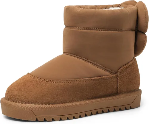DREAM PAIRS Botas de nieve para niñas de invierno de 0.394 pulgadas con forro de piel sintética para niños pequeños y grandes
