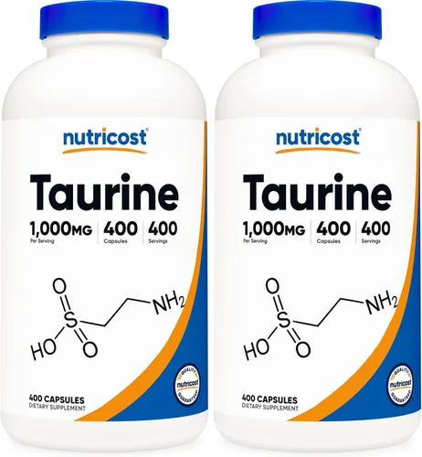 Miniatura 6 de Nutricost Suplemento de cápsulas de taurina de 1000 mg, 240 cápsulas por botella, sin OMG y sin gluten