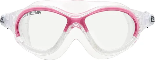 Cressi Comfortable Swim Mask for Young aged from 7 to 15 ideal for pool and outdoor - Mini Cobra: made in Italy Claro/rosa