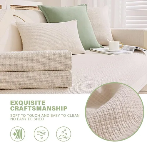 Miniatura 7 de Funda de sofá de lino de algodón, moderna, simple, de doble cara, reversible, funda para sofá modular, protector de muebles para sofá de 3 cojines