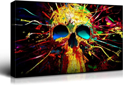 Miniatura 29 de Denozer - Pintura artística de pared de Halloween, impresión artística sobre lienzo para dormitorio, sala de estar, decoración de pared del hogar