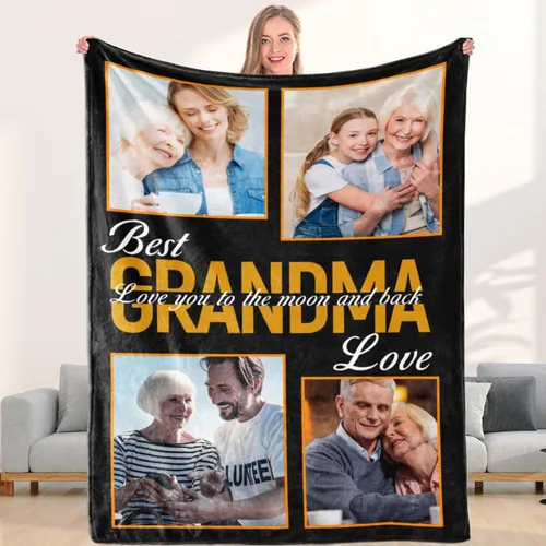 Miniatura 12 de Mantas personalizadas con collage de fotos y texto, hechas en Estados Unidos, mantas personalizadas con imágenes personalizadas para cumpleaños