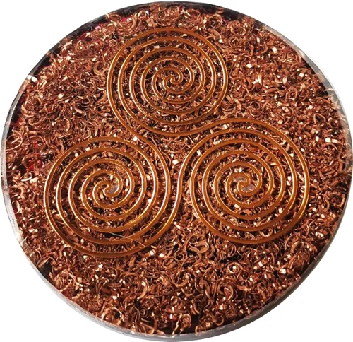 Miniatura 2 de Gran 4 "Garnet Cristales Metatron's Cube Merkaba Coaster Placa de Carga de Agua Cúpula Energética