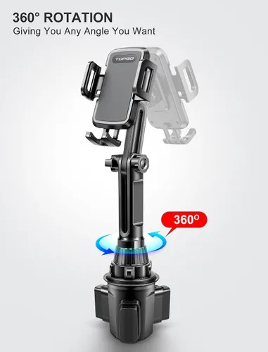 Miniatura 4 de Soporte de teléfono para taza de coche, poste ajustable y soporte para teléfono con copa de poste largo