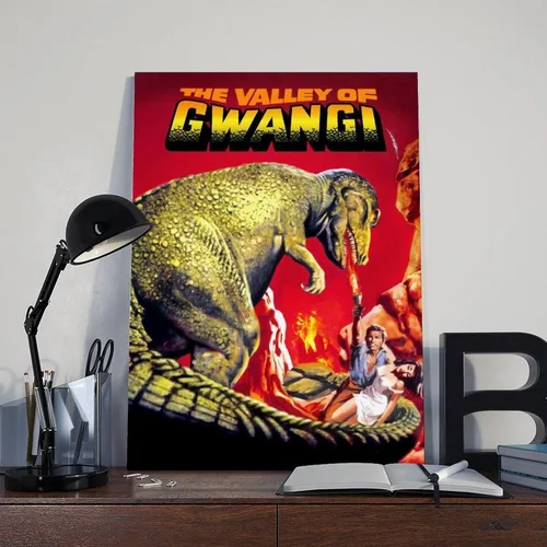 Miniatura 8 de SHUBIAO Póster de la película The Valley of Gwangi de los años 90, arte retro, 1 póster en lienzo para decoración de dormitorio, paisaje, oficina
