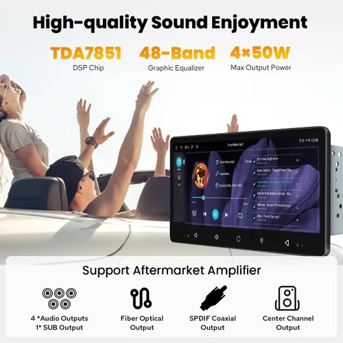 Miniatura 3 de Joying 8.9 "radio doble DIN con Carplay y Android Auto, 4GB+64GB Android 13 unidad principal pantalla táctil estéreo del coche con AM/FM