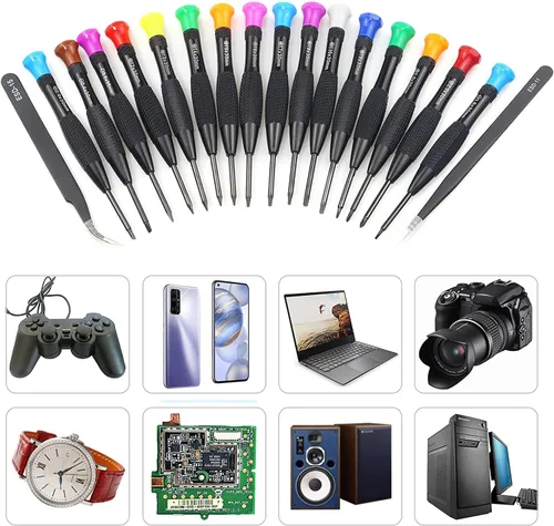 Miniatura 6 de Juego de destornilladores Torx de 18 piezas, juego de destornilladores magnéticos pequeños Torx Phillips de cabeza plana con T2 T3 T4 T5 T6 T7 T8 T9