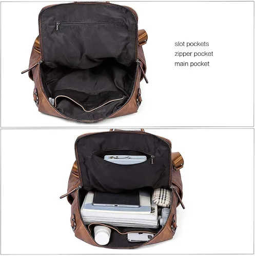Miniatura 3 de CLUCI Mochila para mujer con monedero de cuero cartera grande para mujer