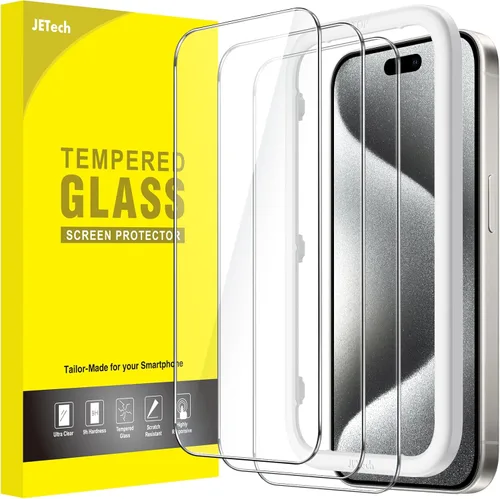 Miniatura 17 de JETech Protector de Pantalla para iPhone 17 Pro de 6.3 Pulgadas, Película de Vidrio Templado con Herramienta de Fácil Instalación, Dureza 9H