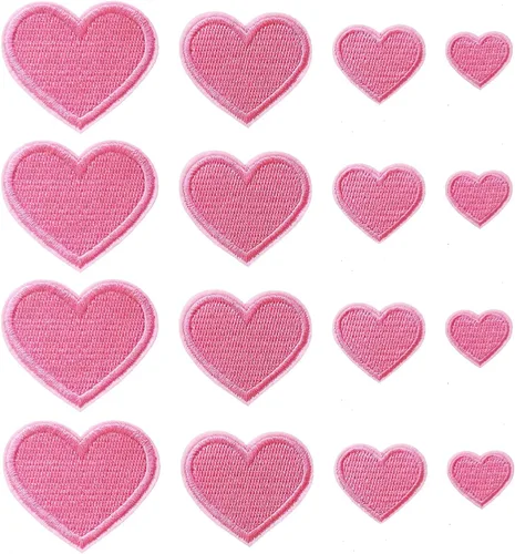 Miniatura 13 de 24 parches para planchar con corazón azul, parches bordados con corazón para ropa, chaquetas, sombreros, mochilas, jeans
