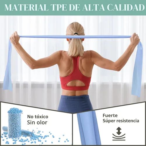 Miniatura 3 de Bandas elásticas para ejercicio, bandas de resistencia de 5 niveles para entrenamiento, bandas de ejercicio para terapia física, pilates