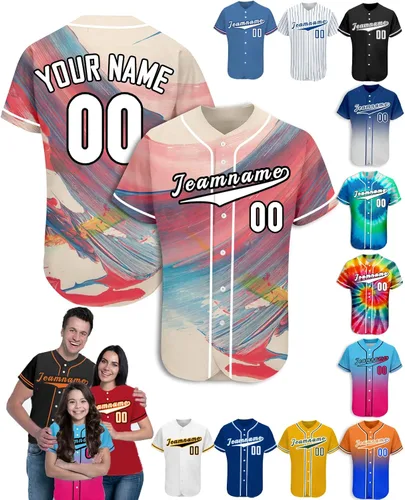Miniatura 27 de Camiseta de béisbol personalizada para hombres, mujeres y niños con nombre, número y logotipo, camisetas de sóftbol personalizadas, S-4XL