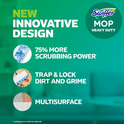 Miniatura 2 de Swiffer Barrido + trapeador, repuesto de almohadillas húmedas, limpiador de pisos, paños de limpieza, resistente, fresco, 20