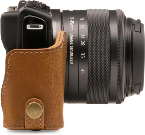 Miniatura 14 de MegaGear Canon EOS M100, M200 (0.591-1.772 in) Ever Ready - Funda de piel para cámara y correa, con acceso a la batería, color marrón oscuro, MG1326