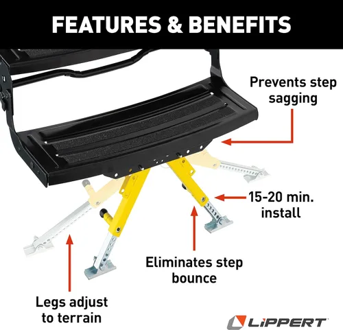 Miniatura 8 de Kit estabilizador de paso RV Lippert Solid Stance para quintas ruedas, remolques de viaje y autocaravanas