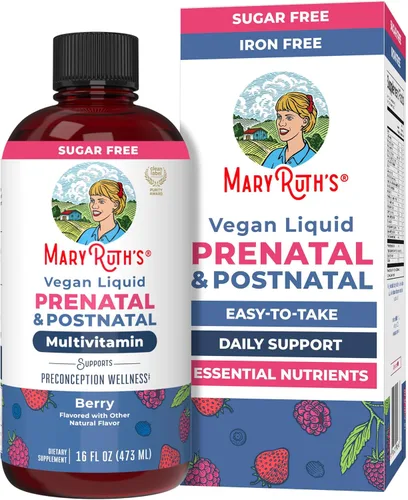 MARYRUTH'S Vitaminas posnatales y prenatales para mujer, sin azúcar, multivitamínico para mujer para antes de la concepción, embarazo y lactancia,