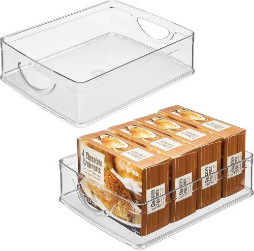 Miniatura 13 de iDesign contenedor apilable para despensa con asas para gabinetes o nevera, transparente, fabricado en EE. UU