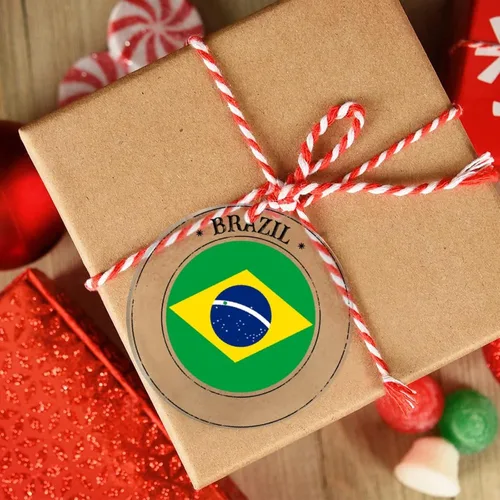 Miniatura 3 de Adornos para árbol de Navidad con bandera de Brasil, recuerdo de la ciudad del país, adornos de Navidad personalizados 2022, adornos colgantes