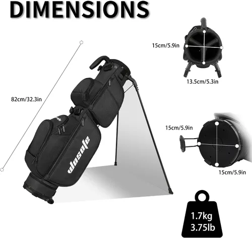 Miniatura 9 de Bolsa de golf con divisores de 3 vías, ligera para hombres y mujeres, mini bolsa de golf pequeña para Par3, bolsa de práctica y cursos ejecutivos