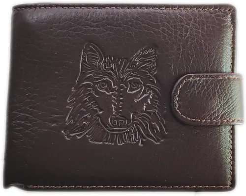 Miniatura 33 de Hombres Cool Eagle Wolf Caballo Totem Cuero Vaca Vertical Cartera Cremallera Multi-tarjeta Titular, Tótem de caballo, Minimalista