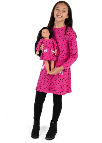 Miniatura 50 de Leveret - Conjunto de vestidos a juego para niña y para muñeca, 100% algodón, gran variedad de estilos, (tallas de 2 a 14 años)