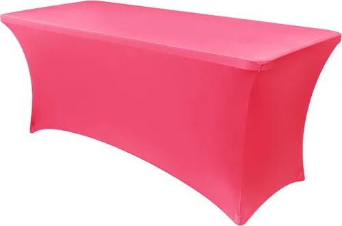 Miniatura 86 de Obstal Funda de mesa de elastano elástica de 4 pies para mesas plegables estándar, paquete de 2 manteles rectangulares universales ajustables
