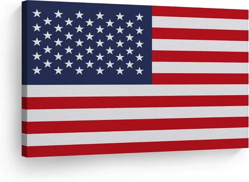 Smile Art Design Lienzo impreso con la bandera de Estados Unidos, arte de pared con bandera de Estados Unidos, decoración del hogar, sala de estar,