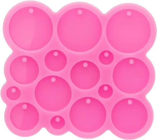 Miniatura 9 de Molde de silicona para llavero de silicona súper brillante con círculos pequeños para muchos círculos, diámetro de 0.4 in, 0.6 in, 0.8 in, 1.0 in