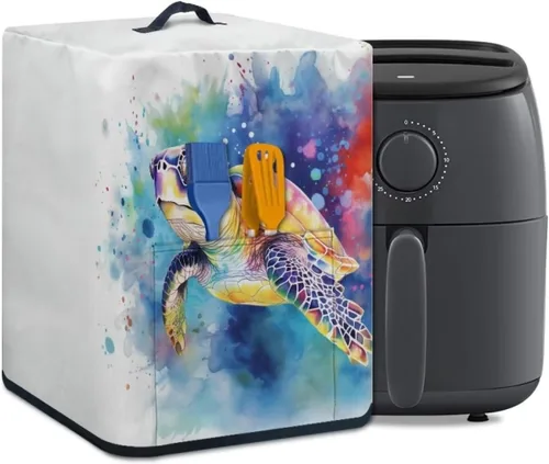 Miniatura 13 de Cubierta para freidora de aire con diseño de estrella de mar de playa, funda protectora rectangular con bolsillo y asa para olla a presión