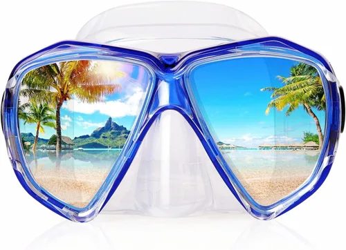 Miniatura 19 de Máscara de buceo panorámica HD para natación, gafas de buceo antivaho, máscara de buceo de vidrio templado, gafas de natación para adultos y jóvenes